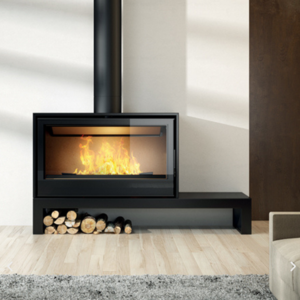 Sculpt Freestanding Axis I1000FS Single Sided Wood Fireplace