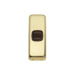 Polished Brass/Brown flat plate rocker switches