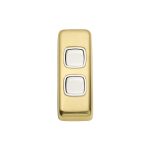 Polished Brass White Double Switch