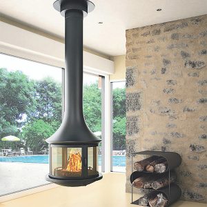 Sculpt JC Bordelet Lea 998 Suspended Wood Fireplace