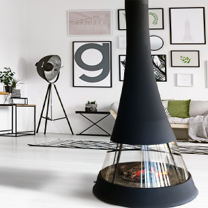 Sculpt JC Bordelet Linea 914 Suspended Wood Fireplace