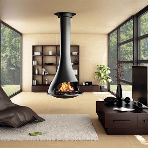 Sculpt JC Bordelet Tatiana 997 Suspended Wood Fireplace