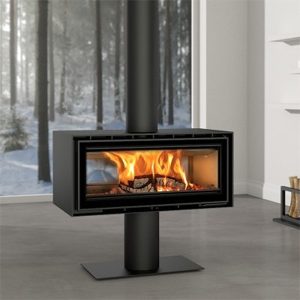 ADF Linea 100 Duo P Freestanding Wood Fireplace (Castworks)