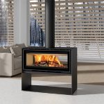 ADF Linea 100 Duo L Freestanding Wood Fireplace