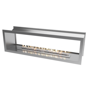 Icon Slimline Double Sided Bioethanol Firebox - 2000mm Stainless Steel
