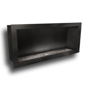 Icon Slimline Single Sided Bioethanol Firebox - 1100mm Black
