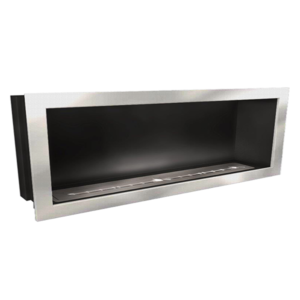 Icon Slimline Single Sided Bioethanol Firebox - 2000mm Stainless Steel