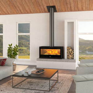 Lacunza Silver 800 and 1000 Freestanding Wood Fireplaces