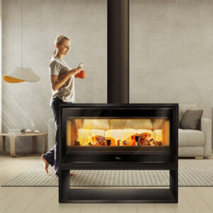 Lacunza Verona Freestanding Wood Fireplace (with Base)