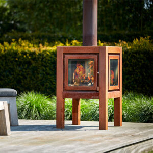 RB73 Quaruba L Outdoor Wood Fire - 3 Sided