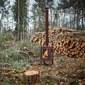RB73 Quaruba XXL Outdoor Wood Fire (Mobile) - 3 Sided