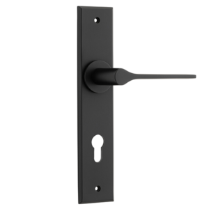 Como Levers on Chamfered Backplate (iver) - Euro 85mm Levers Only, Matt Black