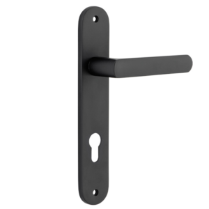 Osaka Levers on Oval Backplate (iver) - Matt Black, Euro 80mm Levers Only